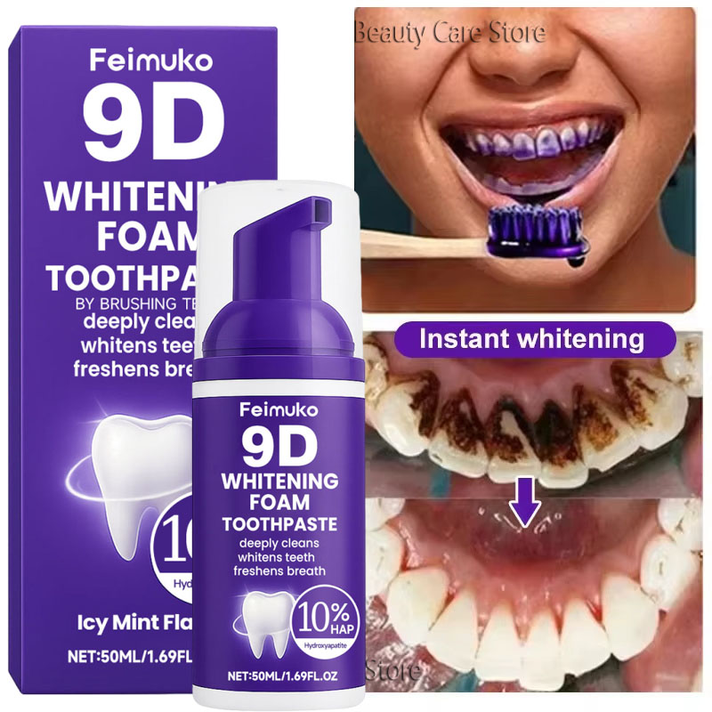 Teeth Whitening Mousse - 9D Purple Teeth Whitening Toothpaste Mousse