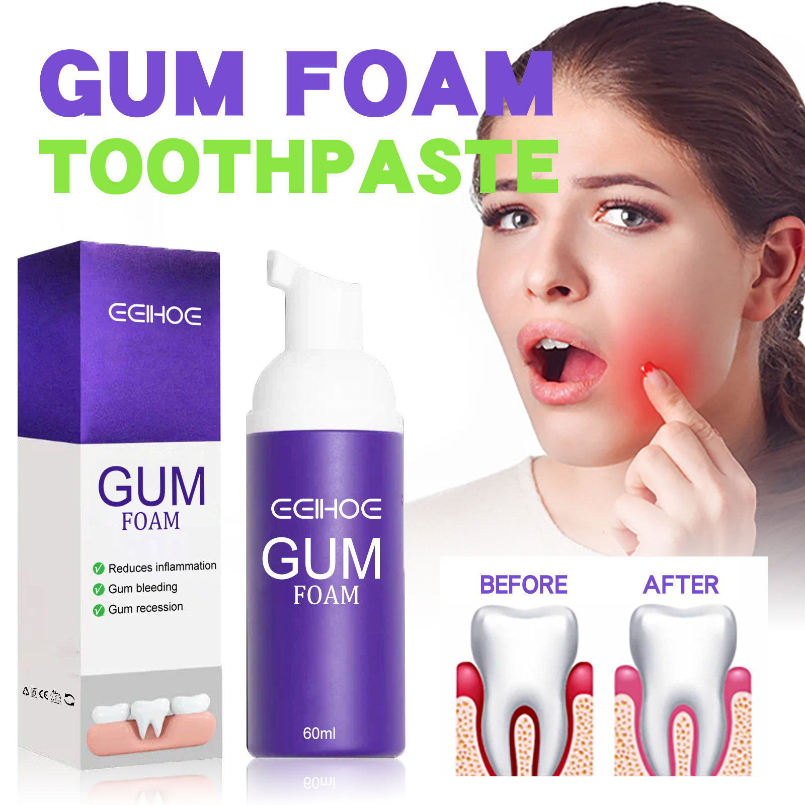 Teeth Whitening Mousse - 60ml Teeth Whitening Mousse V34 Teeth