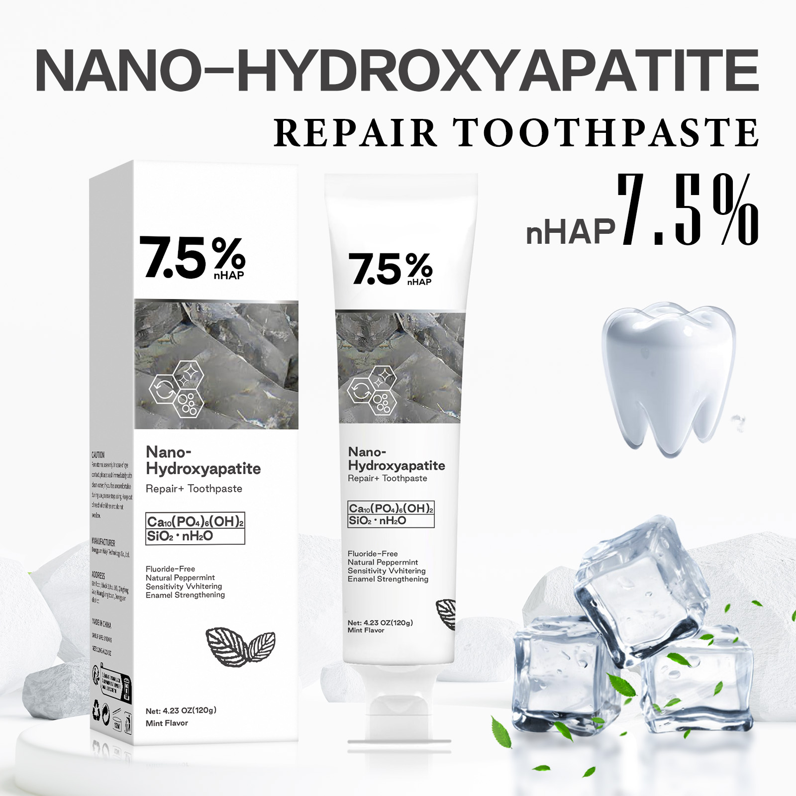 Nano Hydroxyapatite Toothpaste - Teeth Whitening Toothpaste recension och pris