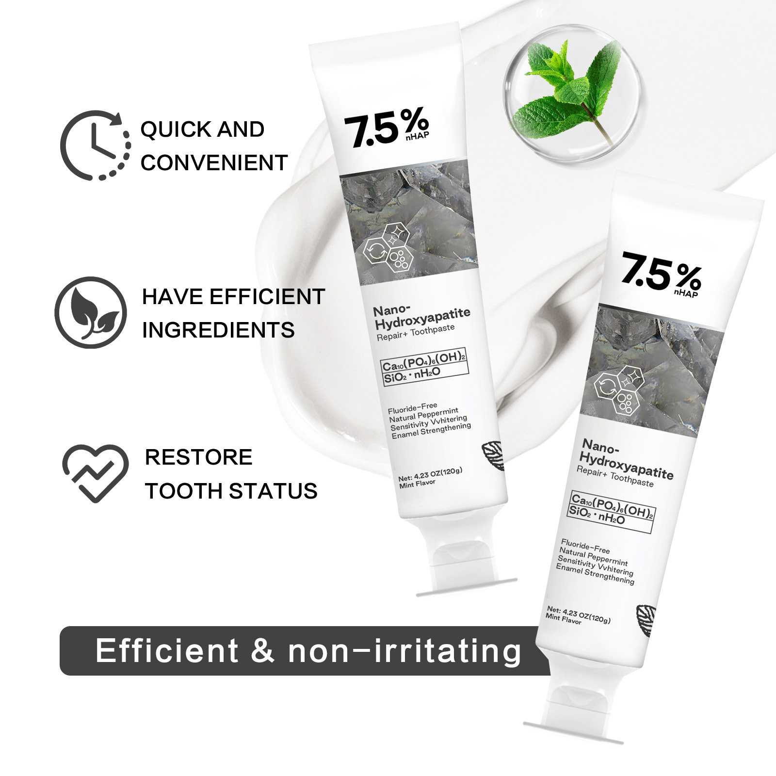 Nano Hydroxyapatite Toothpaste - Teeth Whitening Toothpaste recension och pris