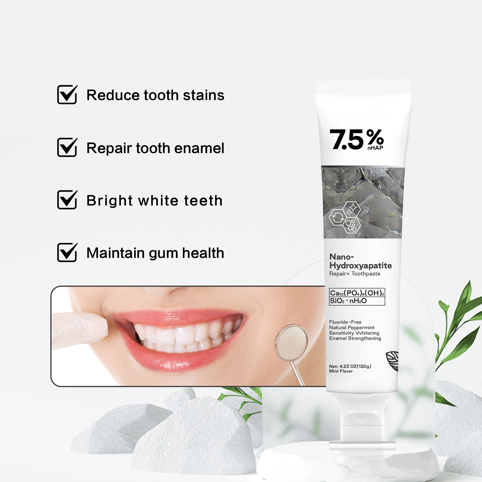 Nano Hydroxyapatite Toothpaste - Teeth Whitening Toothpaste recension och pris