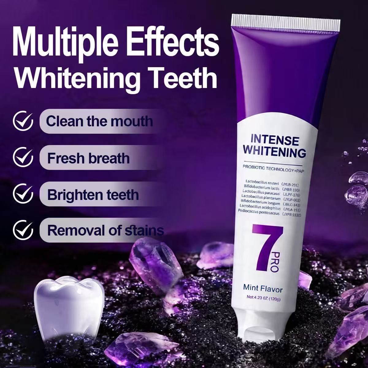 7-Pro Probiotic Whitening Toot - Teeth Whitening Mousse recension och pris
