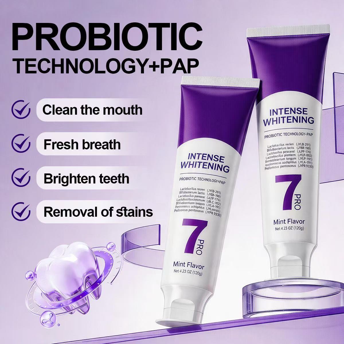 7-Pro Probiotic Whitening Toot - Teeth Whitening Mousse recension och pris