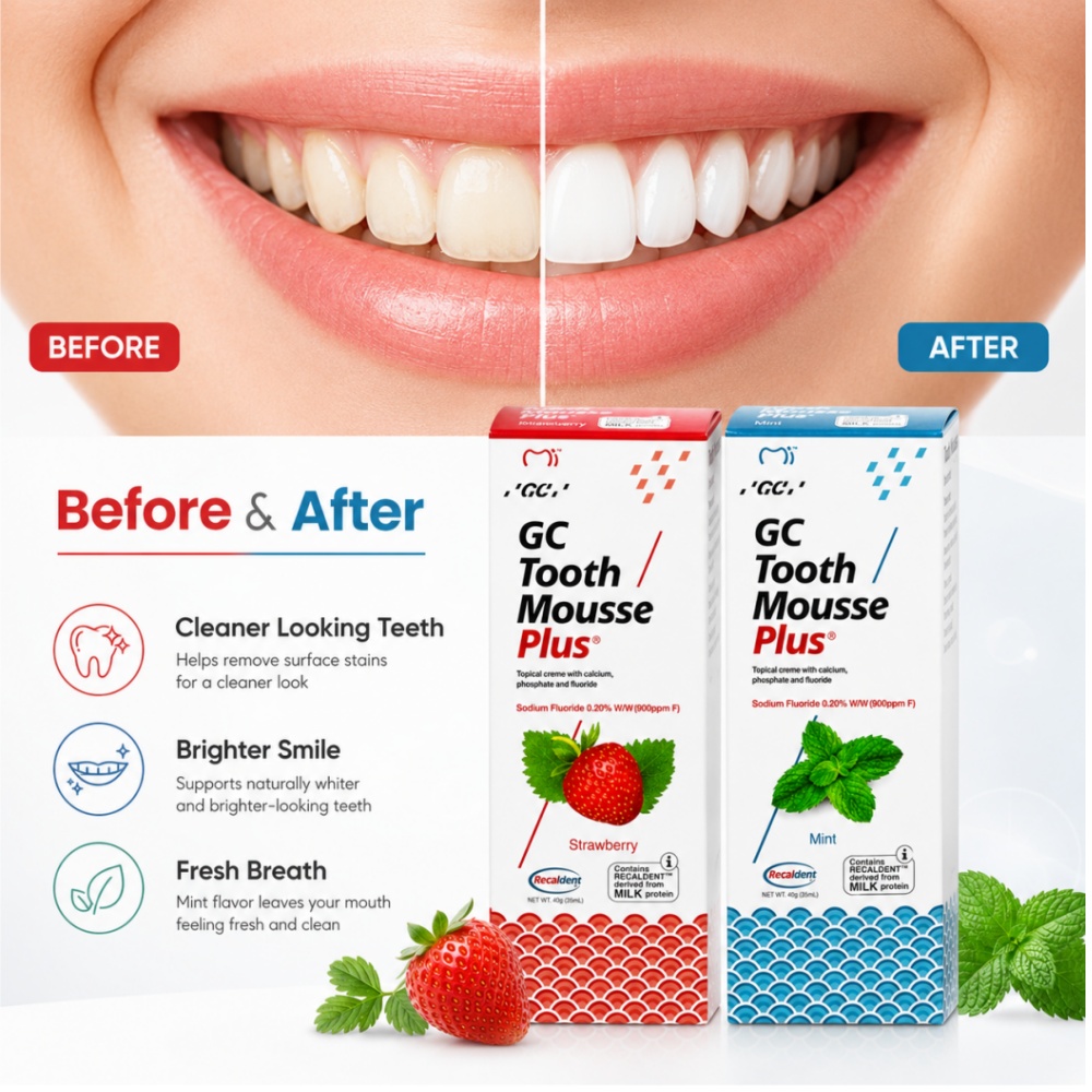 GCTooth Mousse Plus Mint Straw - Teeth Whitening Toothpaste recension och pris