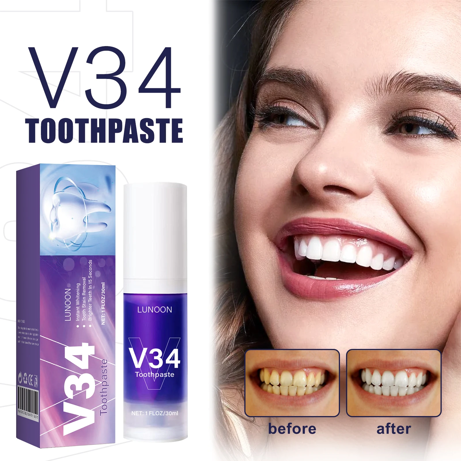 50ml  Mousse Toothpaste Teeth  - Teeth Whitening Mousse recension och pris