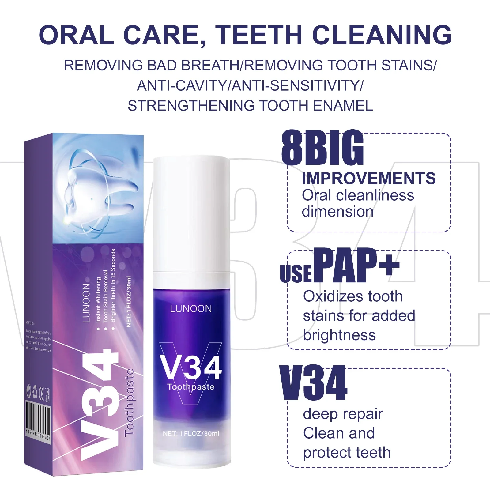 50ml  Mousse Toothpaste Teeth  - Teeth Whitening Mousse recension och pris