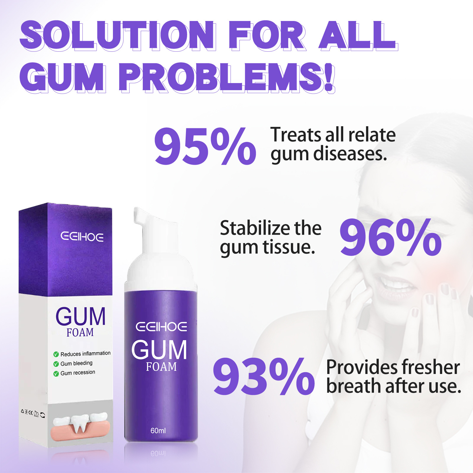 60ml Teeth Whitening Mousse V3 - Teeth Whitening Mousse recension och pris