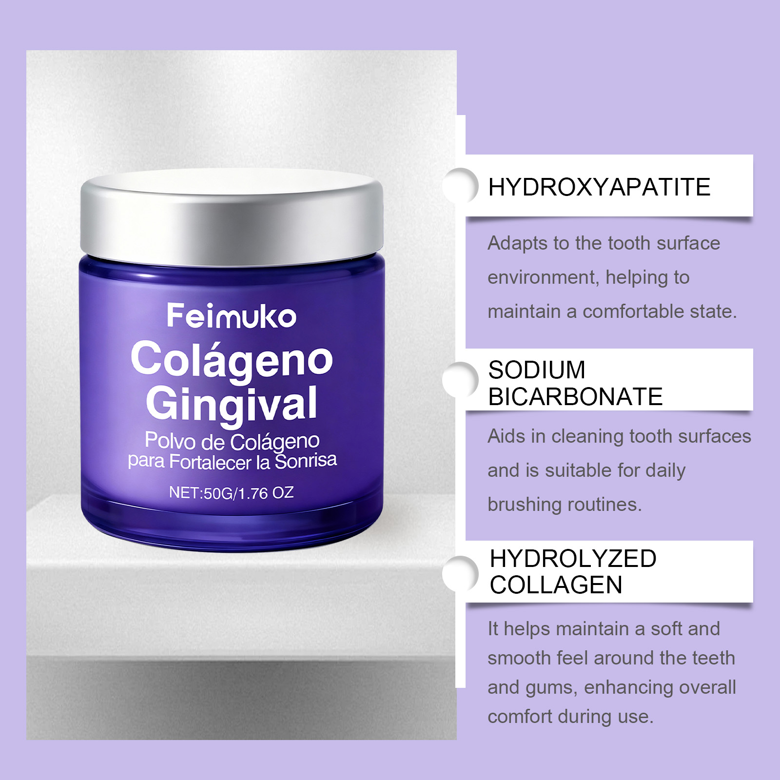 Collagen Teeth Whitening Powde - Teeth Whitening Ingredients recension och pris